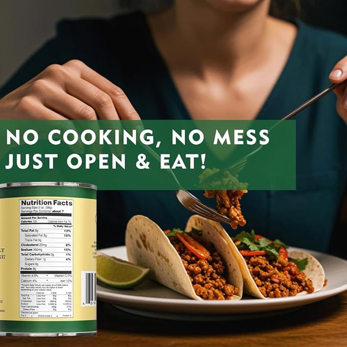 Werling & Sons Taco Beef Filling 14.5 Oz ??Fully Cooked, Heat & Serve | Premium Shelf-Stable Canned