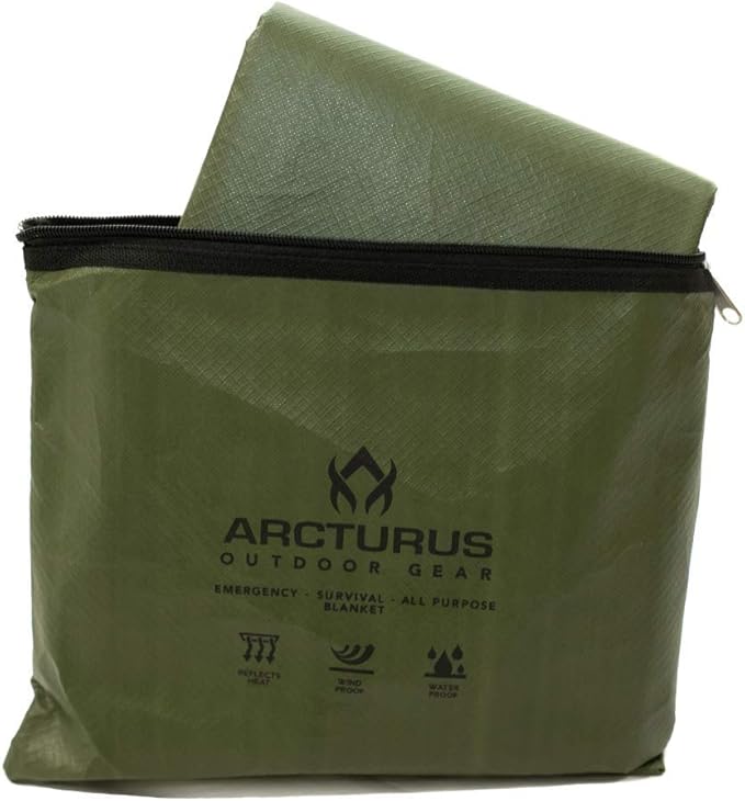 Arcturus Insulated Tarp, Reusable Heavy Duty Thermal Survival Blanket ??60x82in, Reflects 90% Body