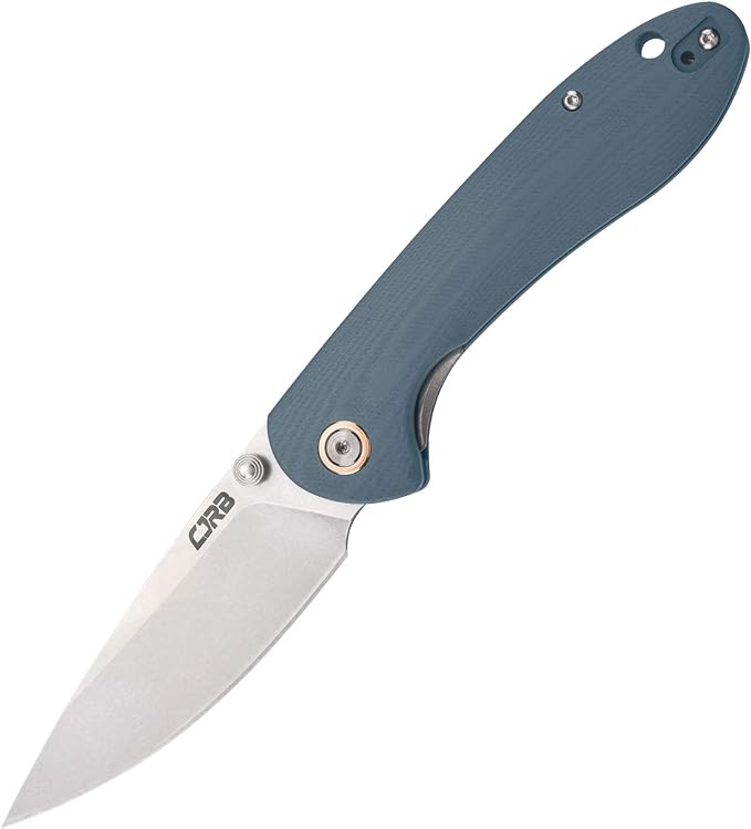 CJRB Folding Knife Feldspar Pocket Folding Knife Stonewash D2 Steel Blade G10 Tactical Handle EDC