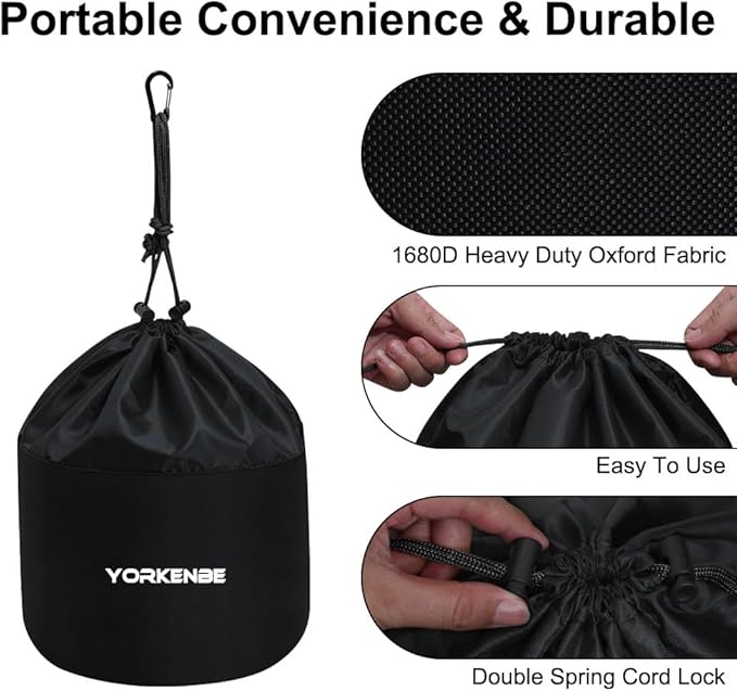 Camping Cookware Mess Kit Bag, High Capacity Camping Tableware Storage Bag, Drawstring Heavy Duty