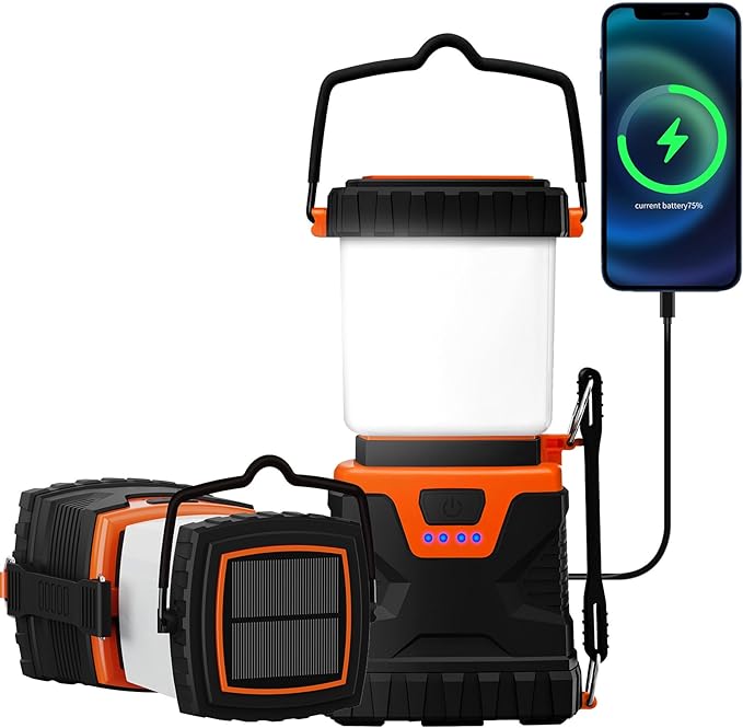 LED Camping Lantern Rechargeable,1000LM, Easy to Carry with 5 Ligth Modes, IP44 Waterproof Battery