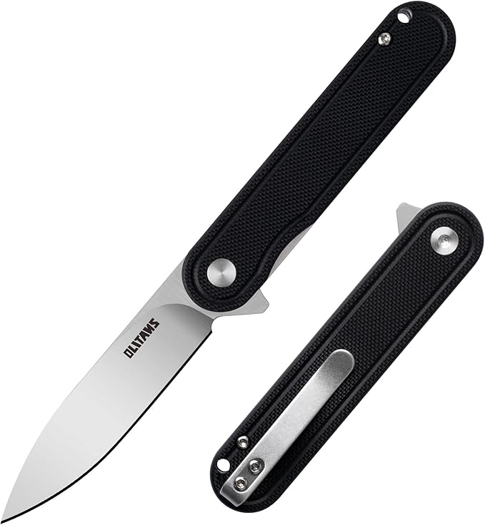 G040 Pocket Knife, 2.75'' D2 Steel Blade G10 handle, Small EDC Knife with Pocket Clip for Men