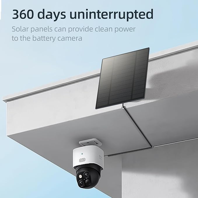 5W Solar Panel for Security Camera, Solar Panel with Micro USB & USB-C Port for DC 5V Outdoor