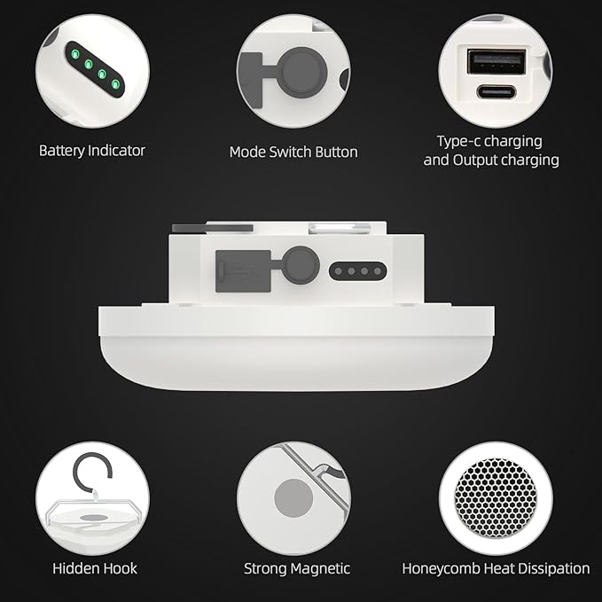 Tent Light LED Rechargeable Camping Portable Hanging Lantern,IPX5 Waterproof Outdoor Lights with
