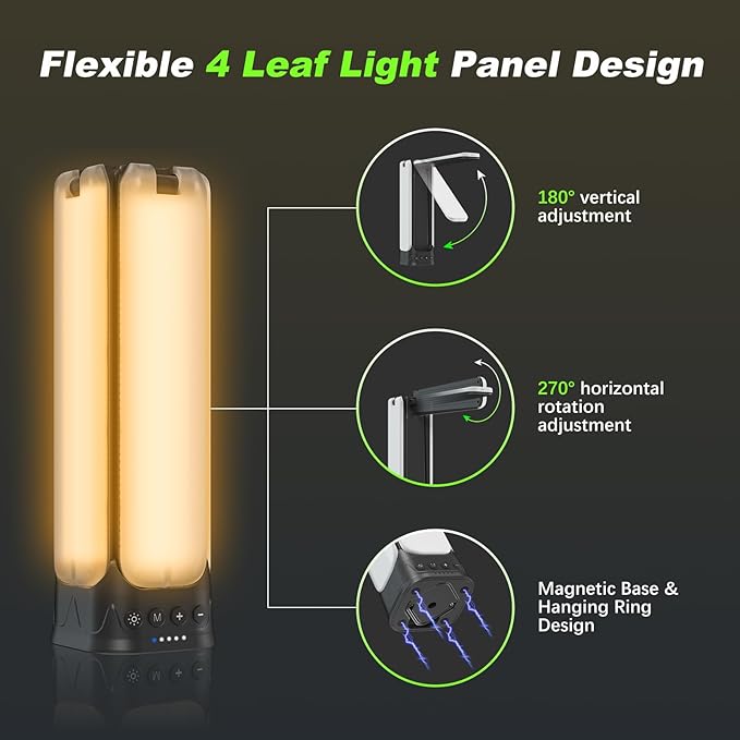 Camping Lights with Remote & Stand 6 Ft,14000 mAh Rechargeable Camping Lantern Tent Light, 6000