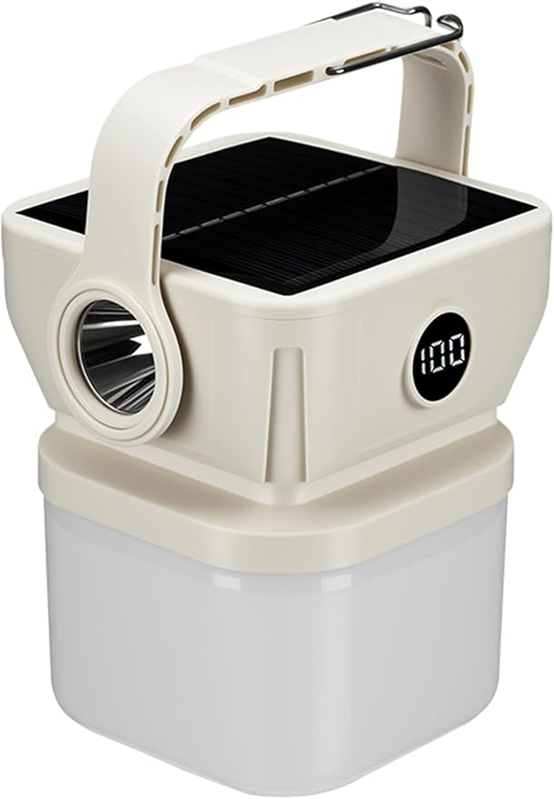V.C Formark Camping Lantern Solar Powered Portable with Battery% Display, 1000LM Bright