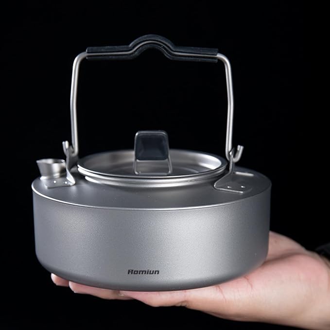 Camping Kettle Titanium Camp Tea Coffee Pot Portable Lightweight Tea Kettle Teapot Fast Heating