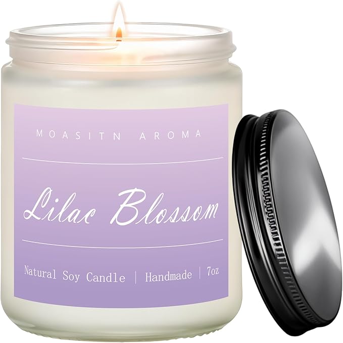MOASITN Lilac Blossom Spring Soy Candle| Lavender,Lilac,Lemon Scented Candle for Home| Long Burning
