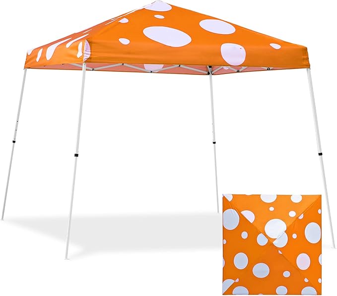 EAGLE PEAK 10x10 Slant Leg Pop-up Canopy Tent Easy One Person Setup Instant Outdoor Beach Canopy