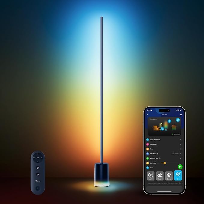 Govee Floor Lamp 2 with Matter, RGBIC, Warm Cool White LED, Alexa Compatible, 1725lm, Music Sync