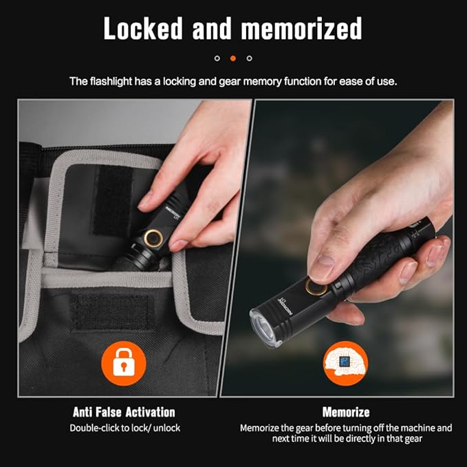 NICRON L71 Tactical Flashlights High Lumens Type-C Rechargeable Magnetic Flashlight 90 Degree