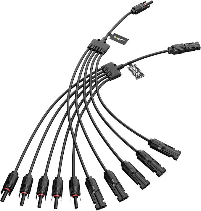 BougeRV Solar Y Connector Solar Panel Parallel Connectors Extra Long 1 to 5 Solar Branch PV Adapter