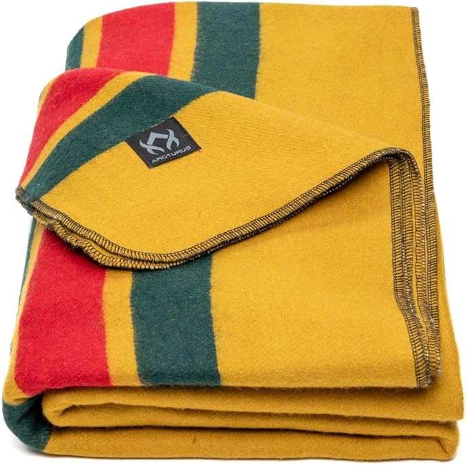 Arcturus Rainier Wool Blanket - 4.5lbs Warm, Heavy, Washable, Large | Great for Camping, Outdoors