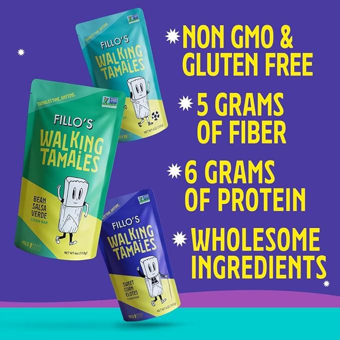 Fillos Walking Tamales Mild, Savory Ready To Eat Meals, Microwaveable Meal, Gluten Free and
