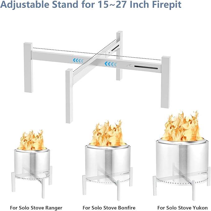 Firepit Stand for Solo Stove Accessories Bonfire Ranger Yukon and Other from 15 to 27 inch Fire Pit