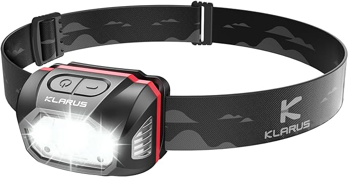 klarus HM1 IPX6 Waterproof Rechargeable Headlamp with Motion Sensor, 70 Hours Long Battery Life