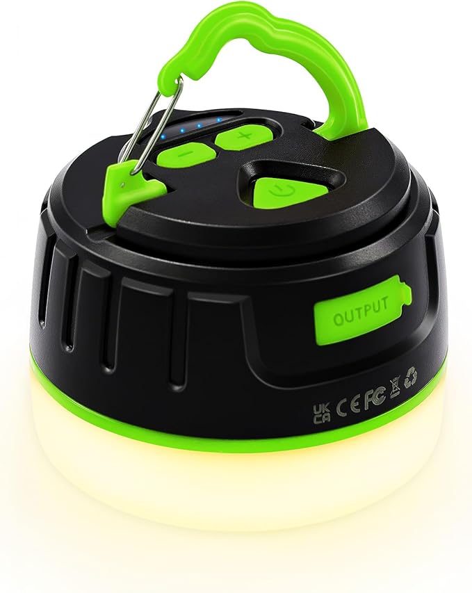 Rechargeable Camping Lantern with 6400mAh Battery, 300 Hour Runtime, 5 Light Modes, Adjustable