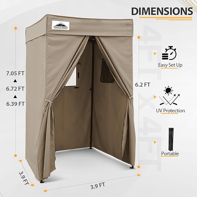 EAGLE PEAK Flex Compact 4x4 Pop-up Canopy Changing Room, Portable Privacy Dressing Room for Indoor