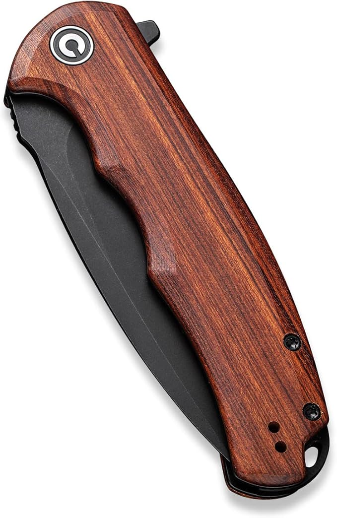 CIVIVI Folding Pocket Knife- Praxis Flipper Liner Lock Knife, 3.75" Black Stonewashed Blade with