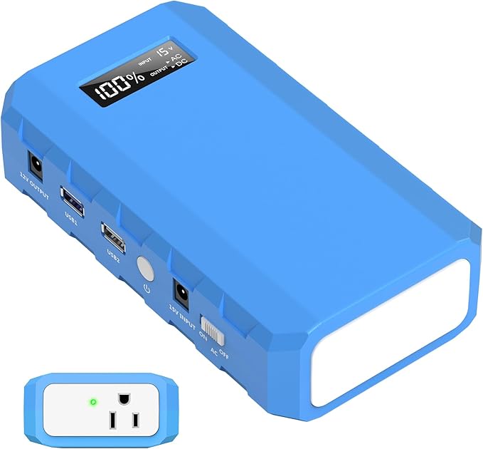 Portable Power Station with AC Outlet, Powkey 65W/110V External Battery Pack 24000mAh/88.8Wh Power