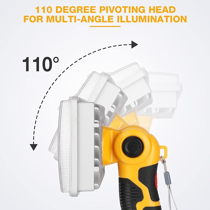 LED Work Light for Dewalt 20V Battery, Hiesuan 30W 3300LM Jobsite Light Flashlight Spotlight with