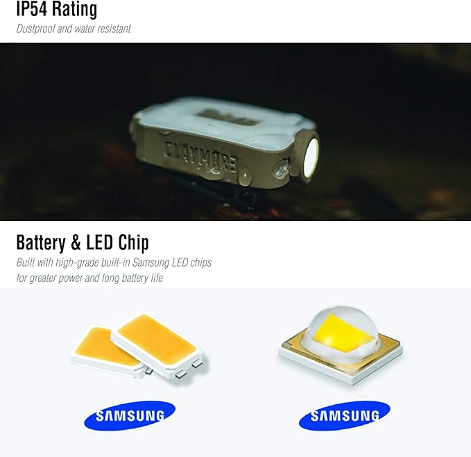 Claymore Capon 40B Tan Clip-On Cap Light ??USB-C Rechargeable 230LM LED Headlamp | 3 Light Modes
