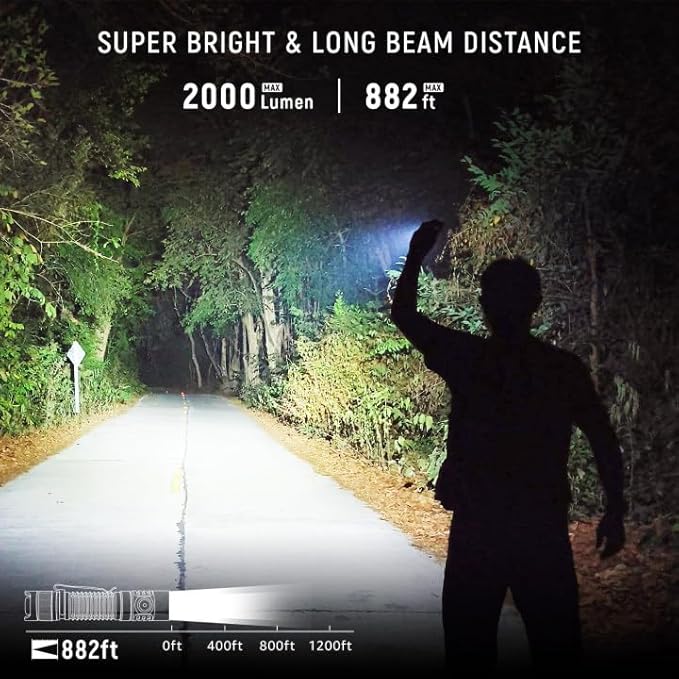 Sofirn SP31 V3.0 Tactical Flashlight Rechargeable, 2000 High Lumen Pocket Flashlight with Powerful