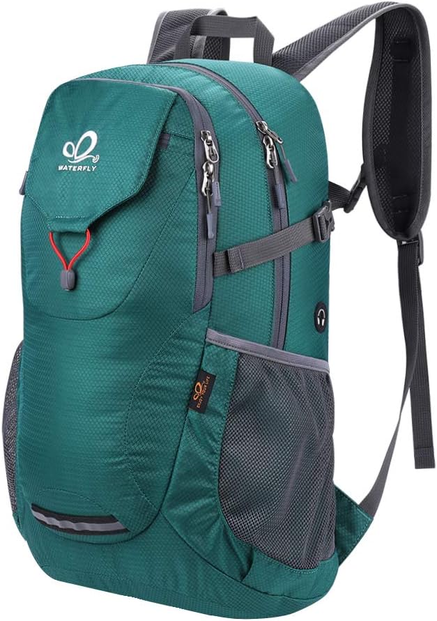 WATERFLY Lightweight Packable Hiking Backpack: 30L Foldable Travel Daypack Ultralight Camping Day