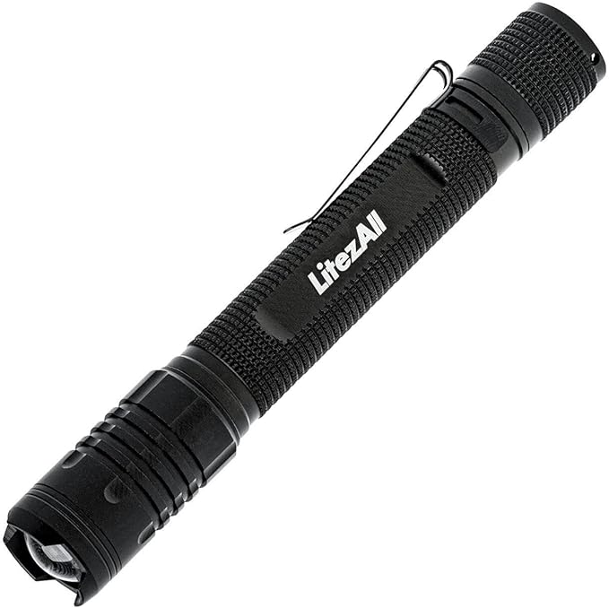 LitezAll 280 Lumen Tactical Flashlight, Compact LED Pocket Flashlight for Everyday Carry, Battery