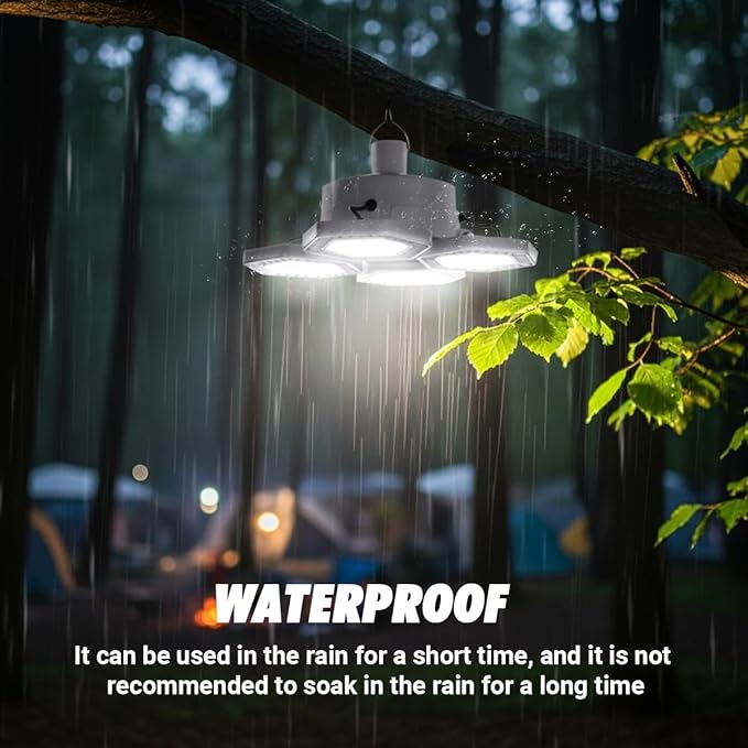 Solar Camping Light with Remote Control - Folding USB Rechargeable Lantern, 360°Lighting Waterproof