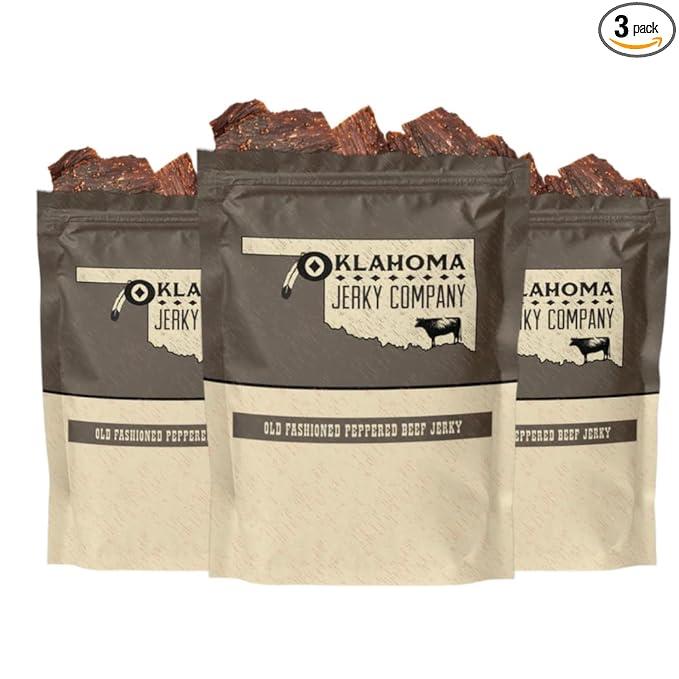 Old Fashioned Peppered Beef Jerky - No Frills Tough and Old Style Dry Beef Jerky - All Natural