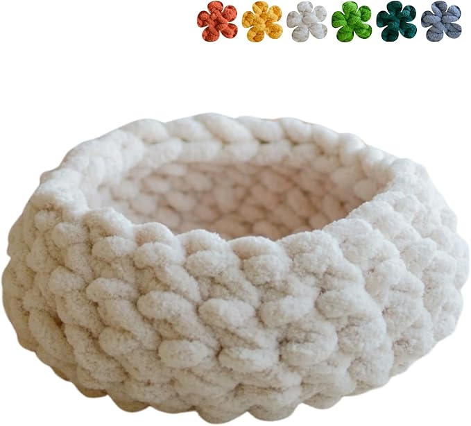 Cat Nest Bed ??Premium Handwoven Washable Extra Soft Round Cave House for Indoor Kitten & Kitty