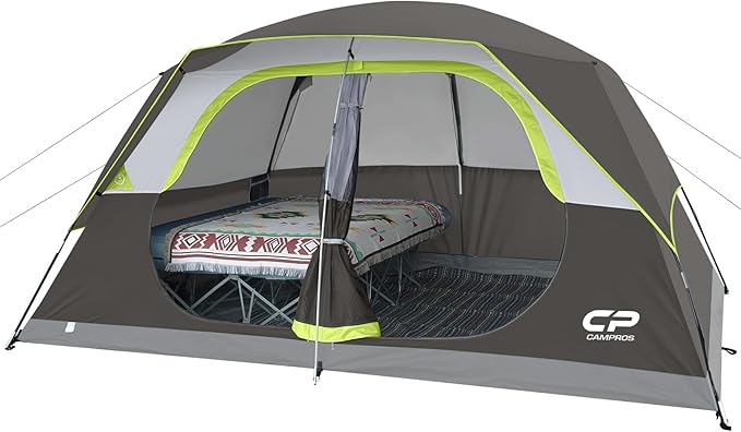 CAMPROS CP Tent 8 Person Camping Tents, Waterproof Windproof Family Tent with Top Rainfly, Large