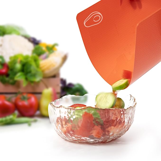 5 Pieces Flexible Cutting Boards, BPA Free Plastic Cutting Boards for Kitchen, Non Slip Cutting Mat