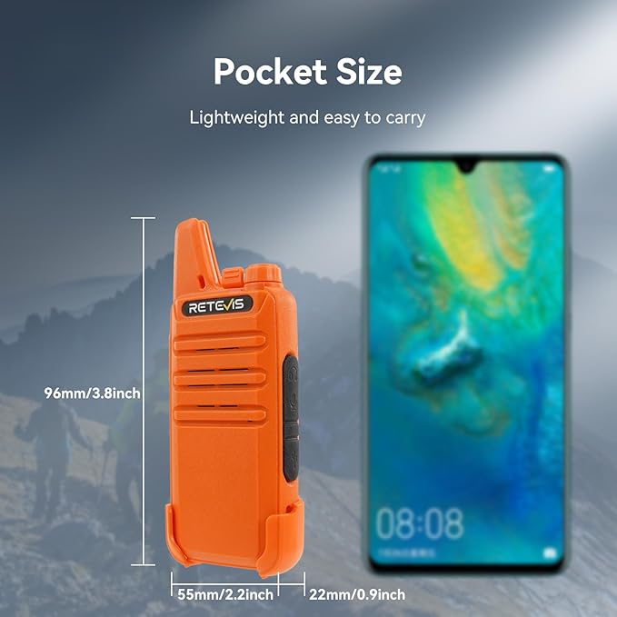 Retevis RT22 Rechargeable Walkie Talkies, Long Range Two Way Radio for Adults, Portable Handheld