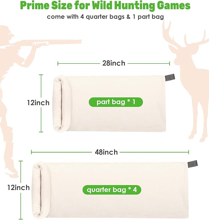 Elk Game Bags 5 Pack, Essential Hunting Gear & Accessories, Field Dressing Quarter Meat Bag, Medium