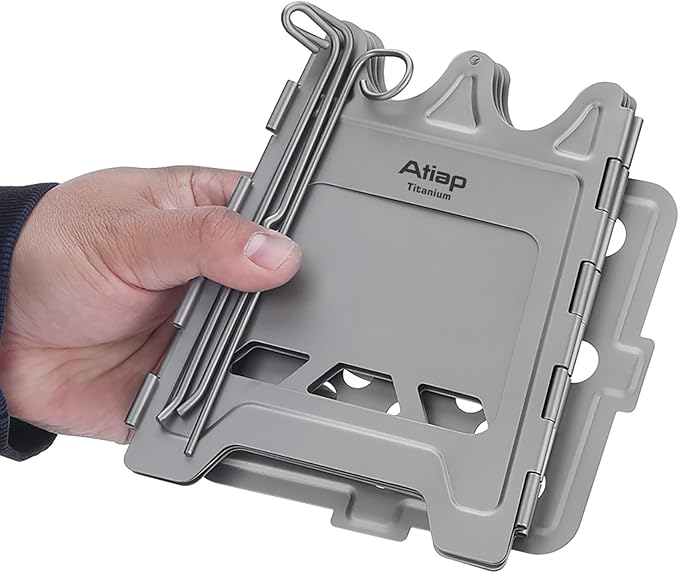 Titanium Wood Stove New Upgrade - Foldable Multi-Fuel Alcohol Stove Ultra-light and compact stove