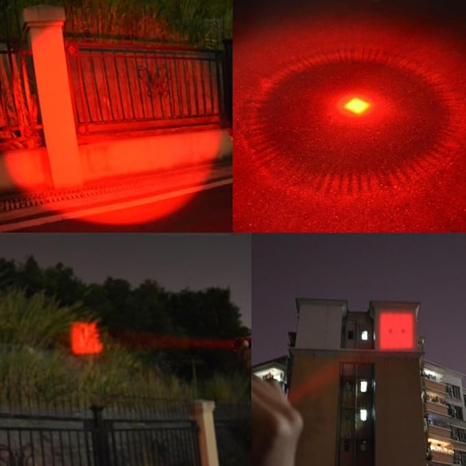 4 Pack Red LED Flashlight Single Mode Red Light Flashlight One Mode Zoomable Night Light Torch for