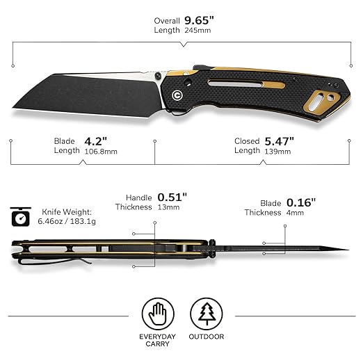 CIVIVI Buster FG Large Pocket Knife, Superlock Folding Knife for Men Women with 4.2" Nitro-V Blade