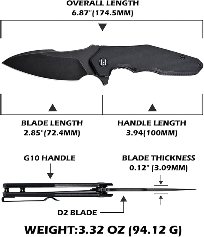 Hightron Mini Ventura Flipper Folding Knife for EDC, Liner Lock Pocket Knife with 2.85" Stonewashed