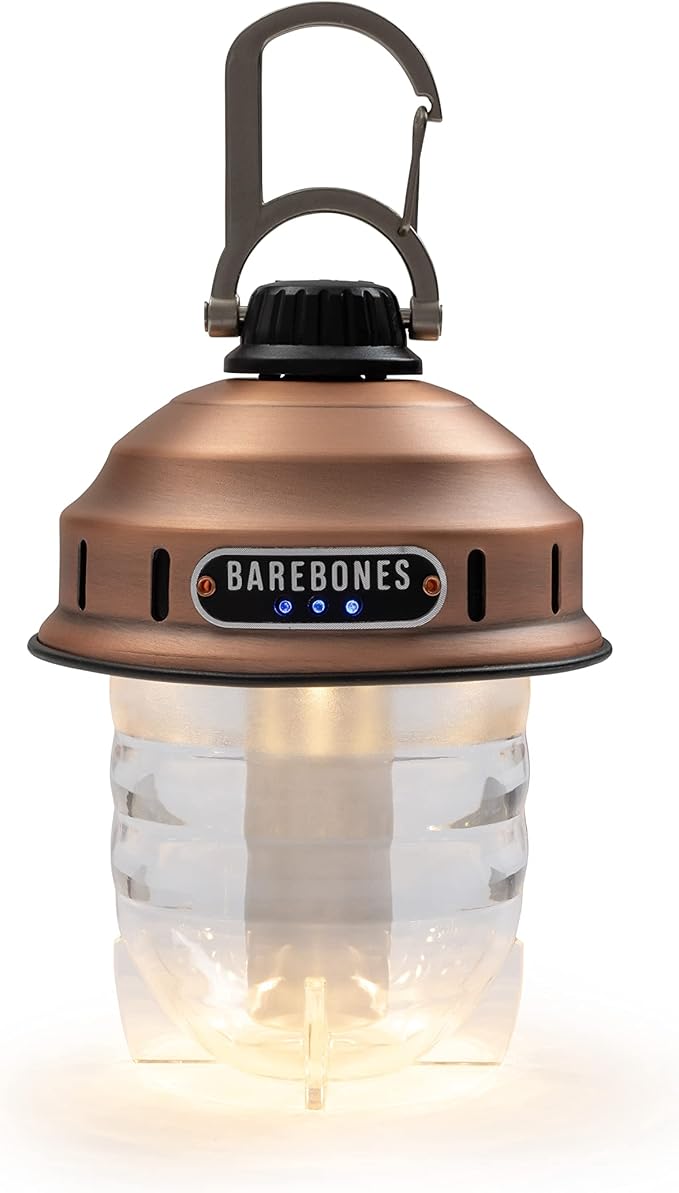 Barebones Beacon Hanging Light ??Copper, Rechargeable LED Camping Lantern with Adjustable