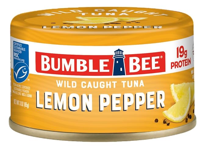 Bumble Bee Snackers - Lemon Pepper Tuna, 3 oz Easy Open Can - 19g Protein per Serving - Wild Caught
