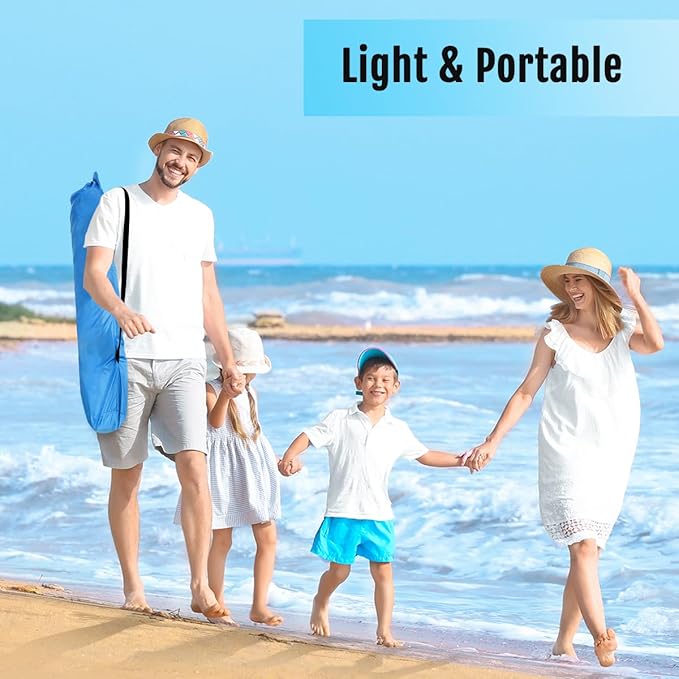 WhiteFang Deluxe Pop Up Beach Tent Sun Shade Shelter for 3-4/5-6 Person, UV Protection, Extendable