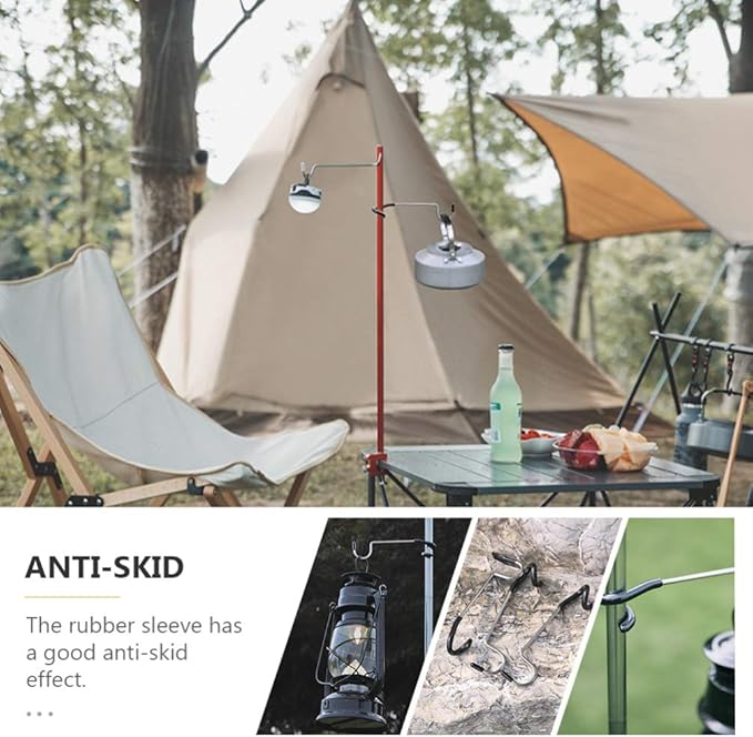 4Pcs Outdoor s lamp Hook Pole Mount Hooks, Black Pole Attachment Hanger, Multifunctional Camping