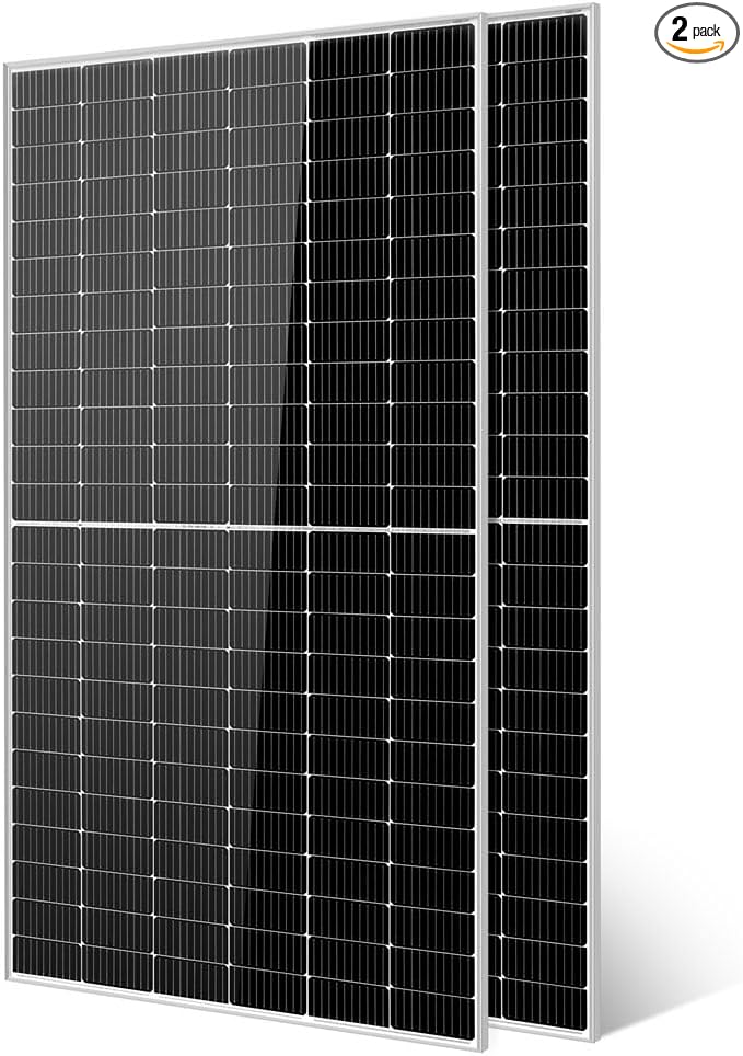 SUNGOLDPOWER 550W Solar Panel 2PCS,Monocrystalline,High Efficiency,IP68 Waterproof for Charing