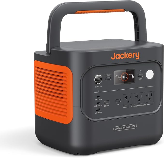 Jackery Explorer 2000 v2 Portable Power Station, 2042Wh LiFePO4 Home Backup Battery, 2200W Solar