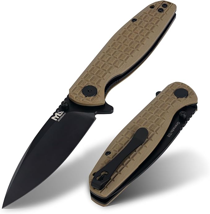 Folding Knife – 3.5-inch D2 Steel Folding Pocket Knife, G10 Handle, One-Handed Opening and Closing