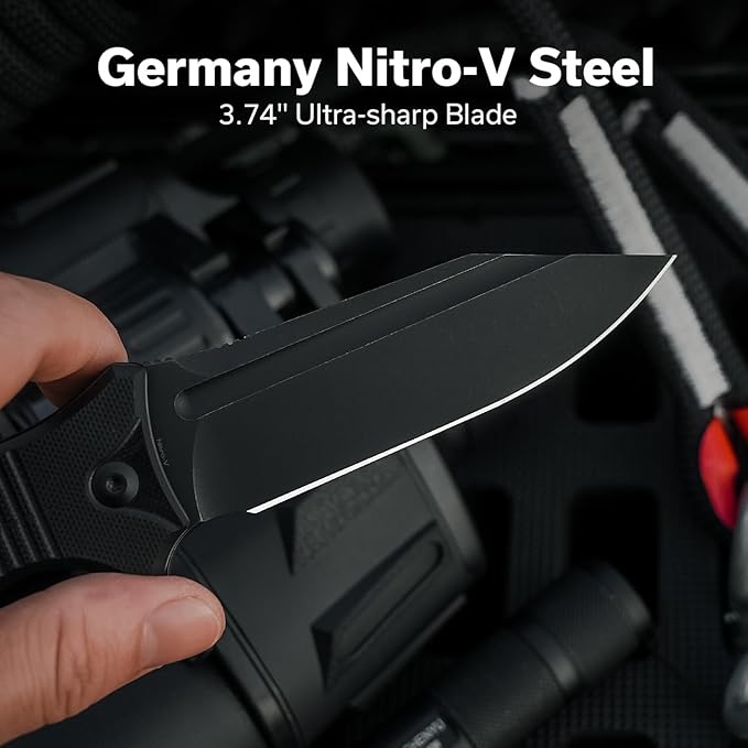 CIVIVI Neurohaptic Pocket Knife for EDC, Folding Knife with 3.74'' Nitro-V Blade G10 Handle