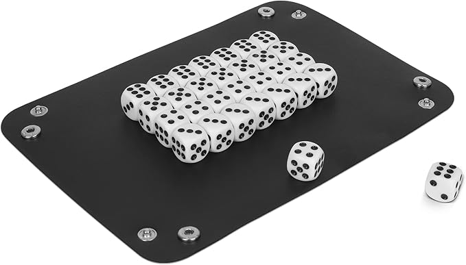 Party Games Leather Dice Cup Set, 5 Dice Cups+25 Dice+1 Folding Tray Exclusive Storage and