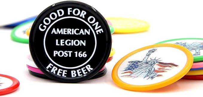 200 PCS Personalized Plastic Poker Chips, Full Color Print Your Logo and Text on The Chip, Good for